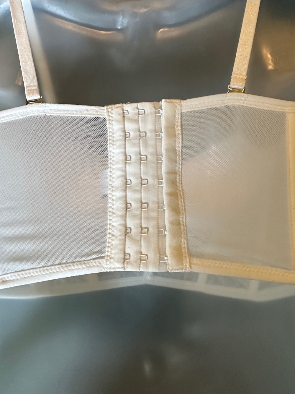 White Embroidered Longline Bustier/Bralette with Gold Floral Detail - Picture 3 of 6